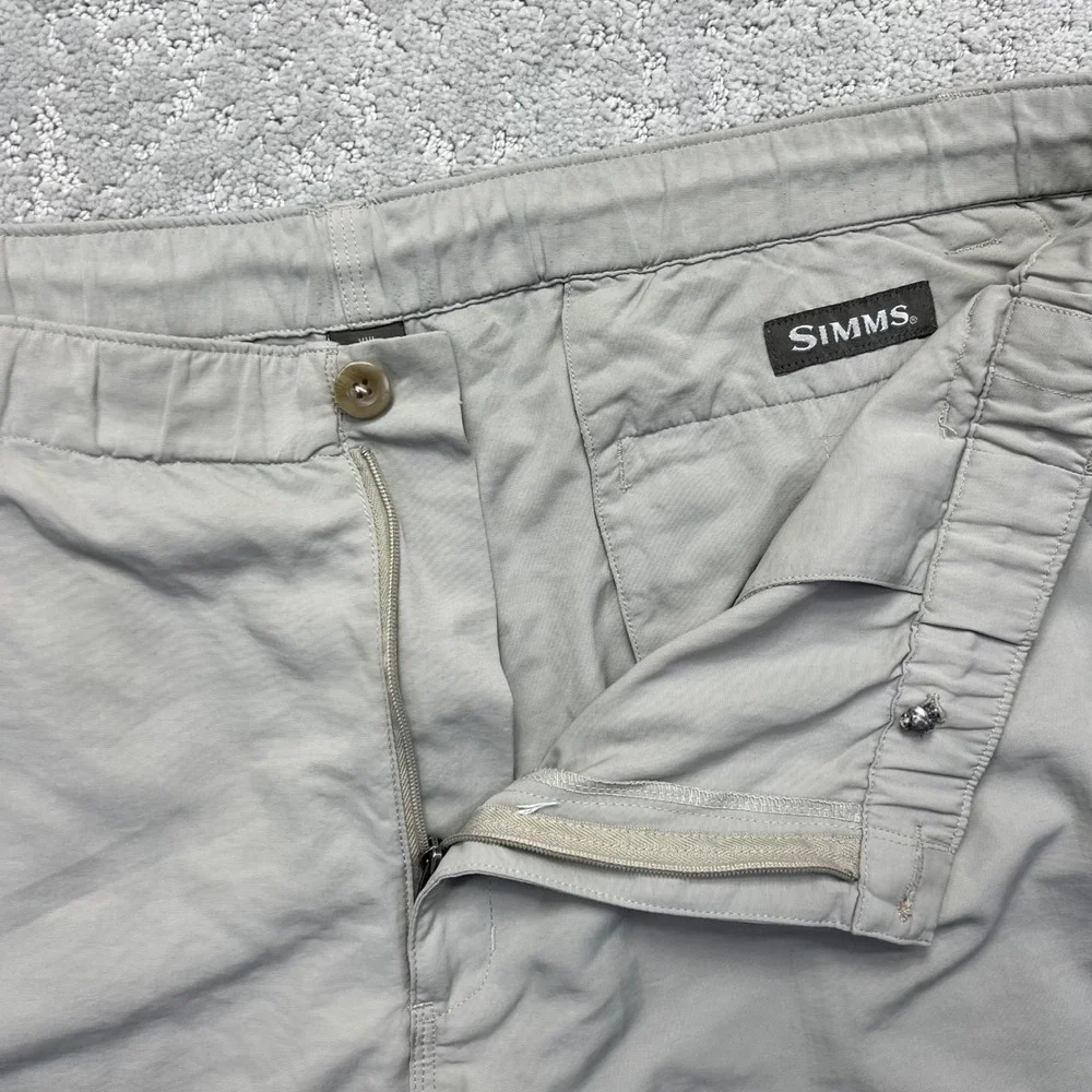 Simms Cargo Shorts Mens XXL Khaki Nylon Fishing Lightweight Utility‎ Gorpcore